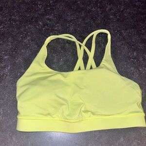 Lululemon neon yellow energy sports bra